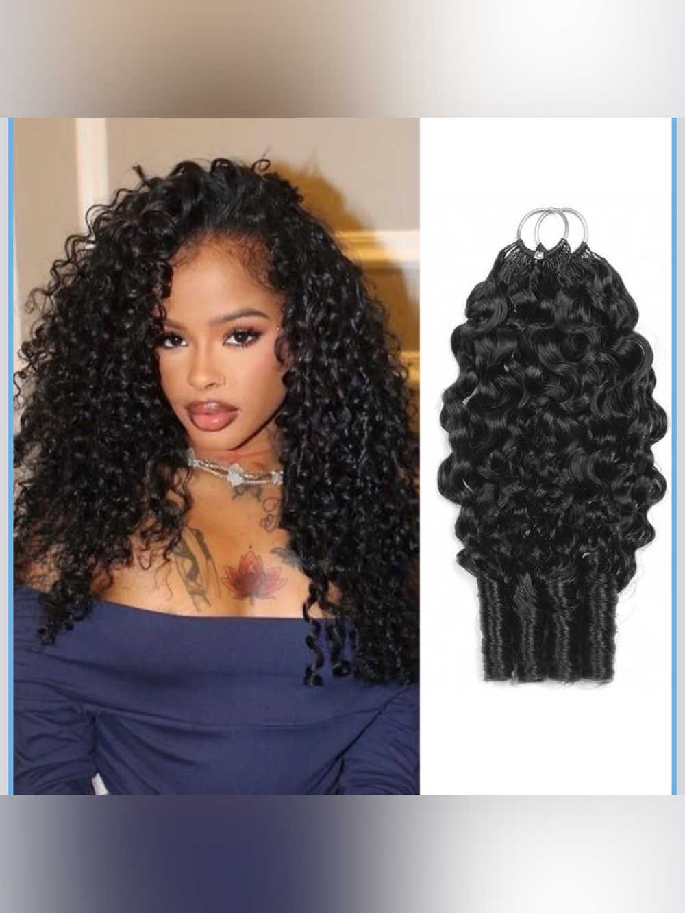 ASHINE Feather Crochet Human Hair Burmese Curly 16inch 50 stands